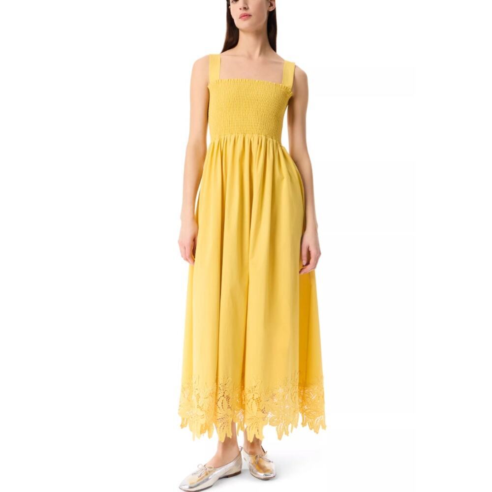 Robert Rodriguez Women's Uma Smocked Maxi Dress Yellow Size Small